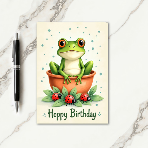 Sweet Birthday Amphibian Pot Card