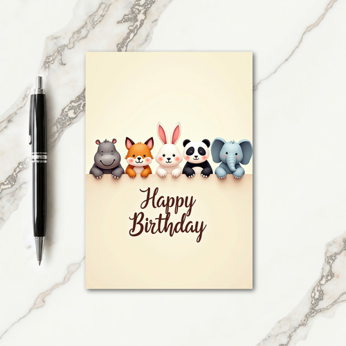 Sweet Birthday Animal Peek Card