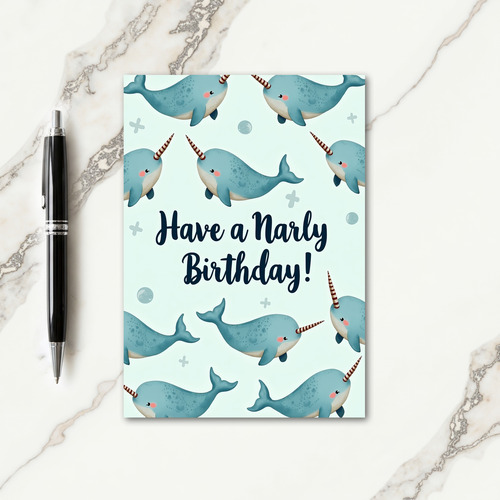 Sweet Birthday Aqua Creature Card