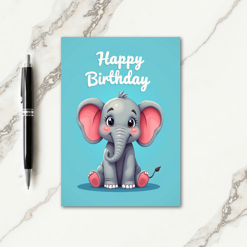 Sweet Birthday Baby Elephant Card