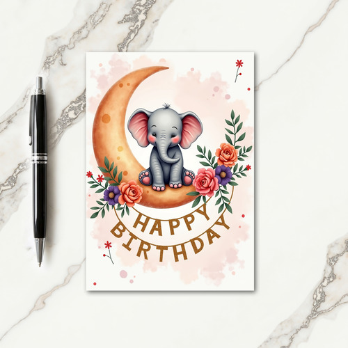 Sweet Birthday Baby Moon Card