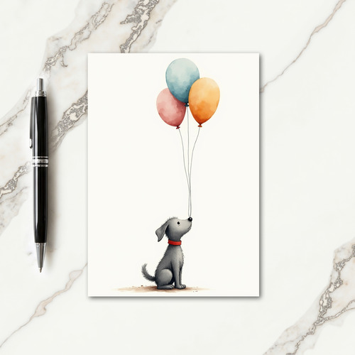 Sweet Birthday Balloon Pup Card