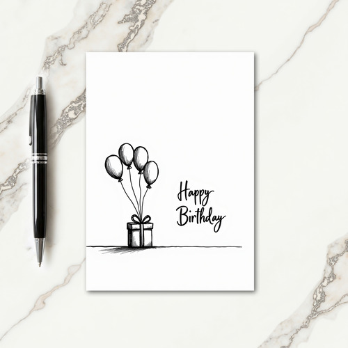 Sweet Birthday Balloon Sketch Card