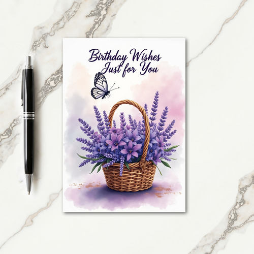 Sweet Birthday Basket Floral Card