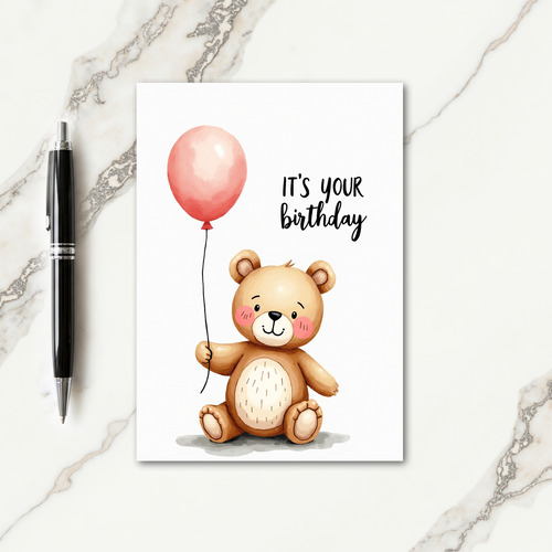 Sweet Birthday Bear Balloon Card