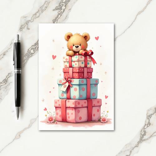 Sweet Birthday Bear Gifts Card