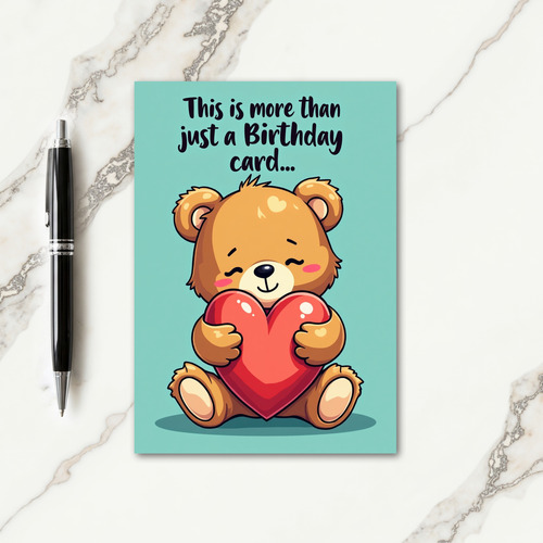 Sweet Birthday Bear Heart Card