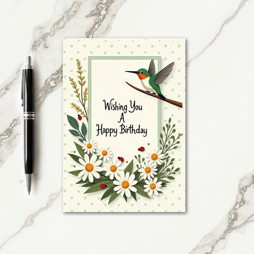 Sweet Birthday Bird Scene Card