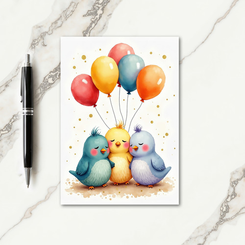Sweet Birthday Bird Trio Card