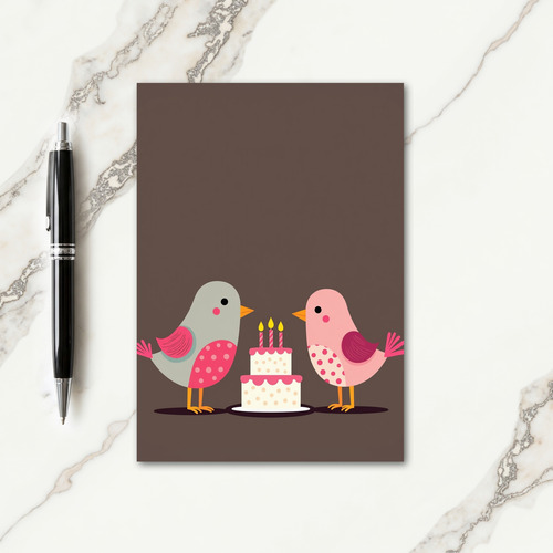 Sweet Birthday Birds Cake Card