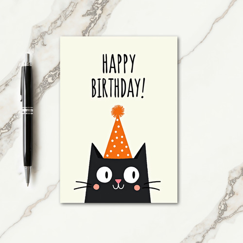 Sweet Birthday Black Cat Card