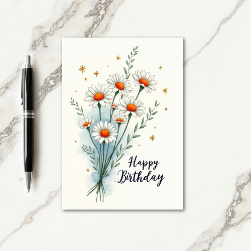 Sweet Birthday Blossom Blue Card