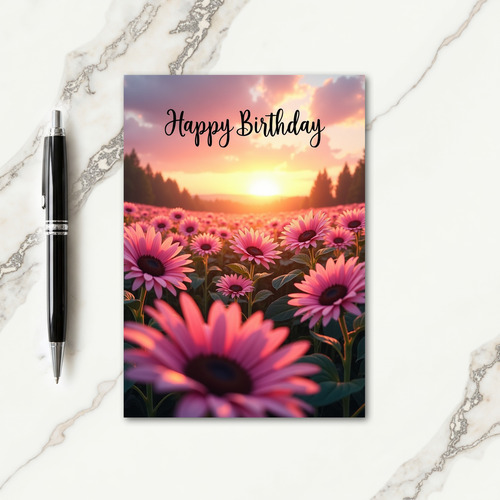 Sweet Birthday Blossom Sunset Card