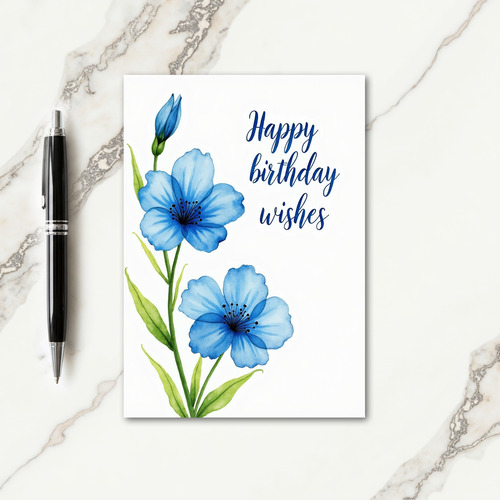 Sweet Birthday Blue Blossom Card