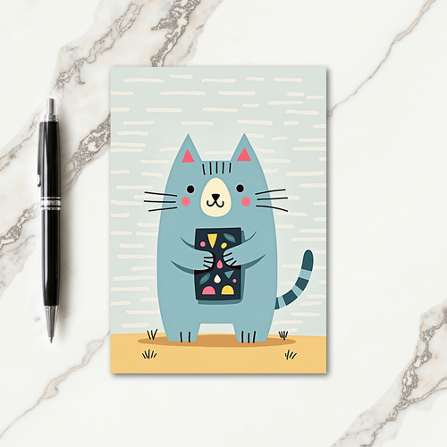 Sweet Birthday Blue Cat Card