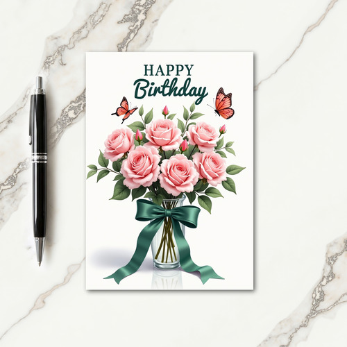 Sweet Birthday Blush Rose Card