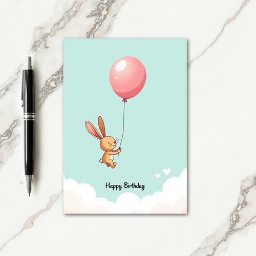 Sweet Birthday Bunny Balloon Card
