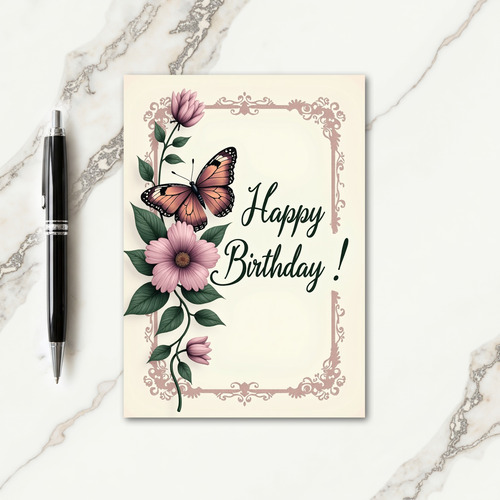 Sweet Birthday Butterfly Bloom Card