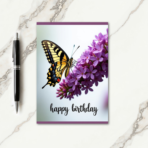 Sweet Birthday Butterfly Floral Card