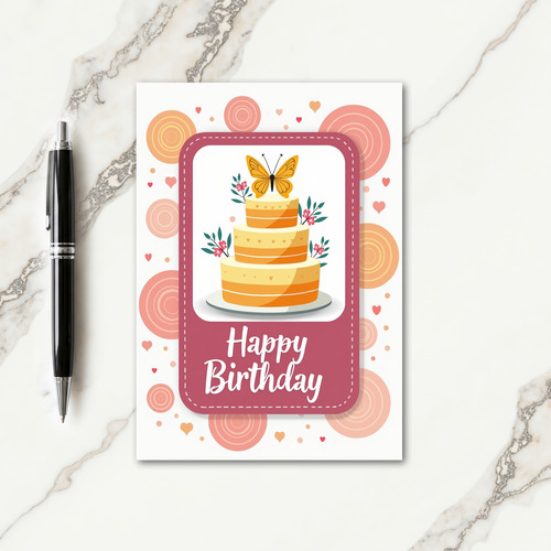 Sweet Birthday Cake Art Card