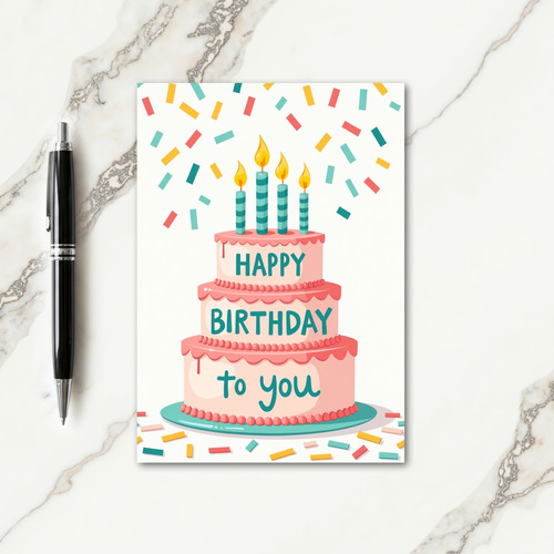 Sweet Birthday Cake Flames Card