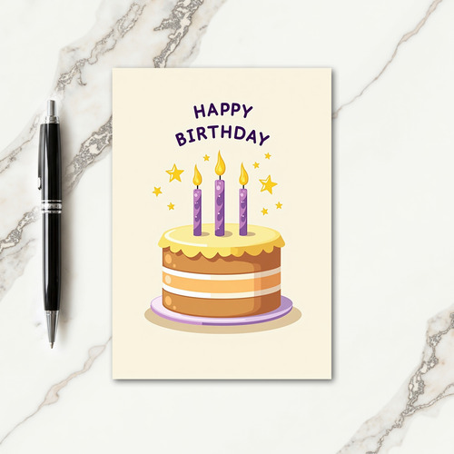 Sweet Birthday Cake Scene Card