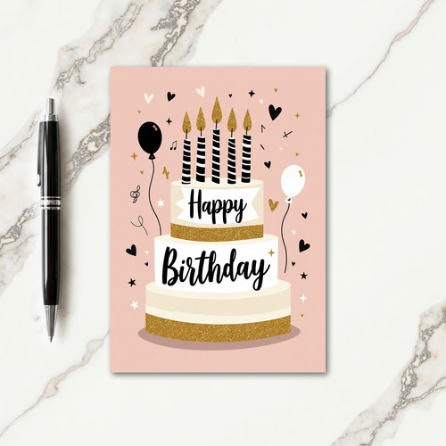 Sweet Birthday Cake Sparkle Card