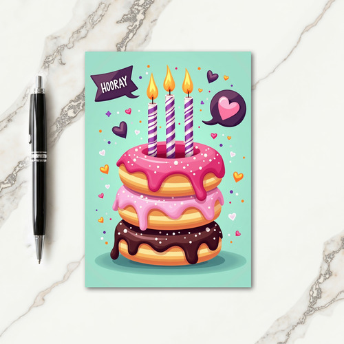Sweet Birthday Cake Tower Card