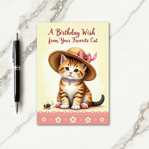 Sweet Birthday Calico Cat Card
