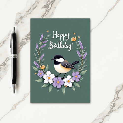 Sweet Birthday Capped Bird Card