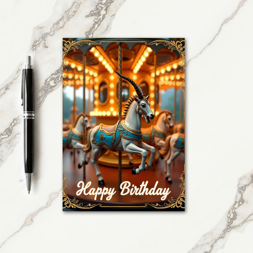 Sweet Birthday Carousel Animal Card