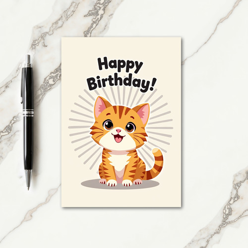 Sweet Birthday Cat Art Card