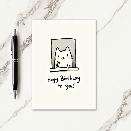 Sweet Birthday Cat Card