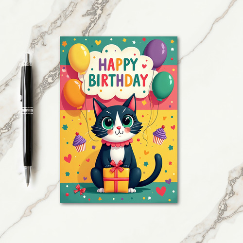 Sweet Birthday Cat Gift Card
