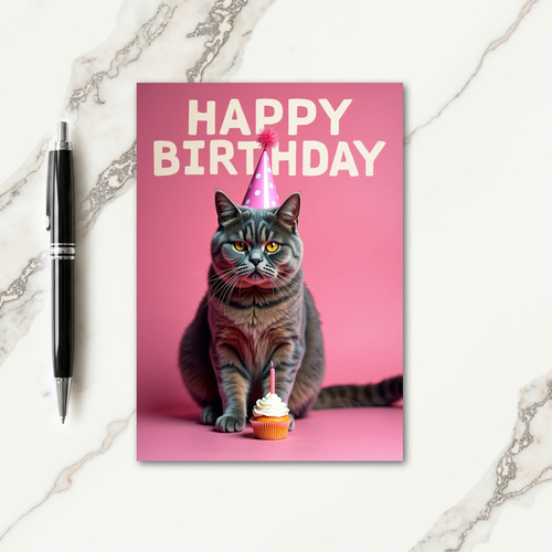 Sweet Birthday Cat Portrait Card