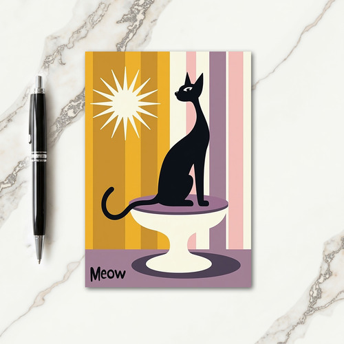 Sweet Birthday Cat Silhouette Card