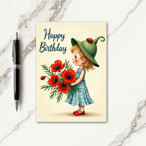Sweet Birthday Child Flower Card