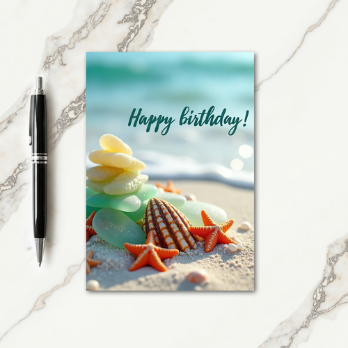 Sweet Birthday Coastal Shell Card