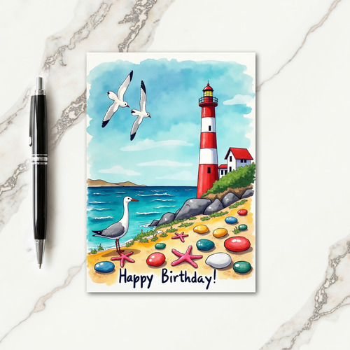 Sweet Birthday Coastal View Card
