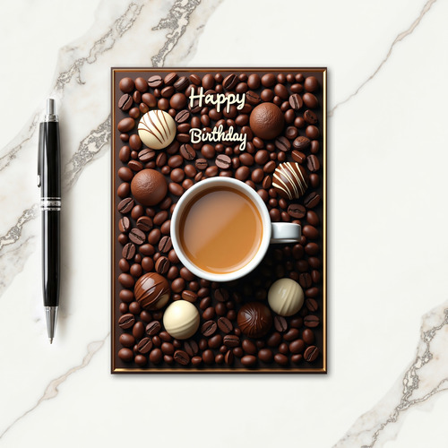Sweet Birthday Coffee Bean Card