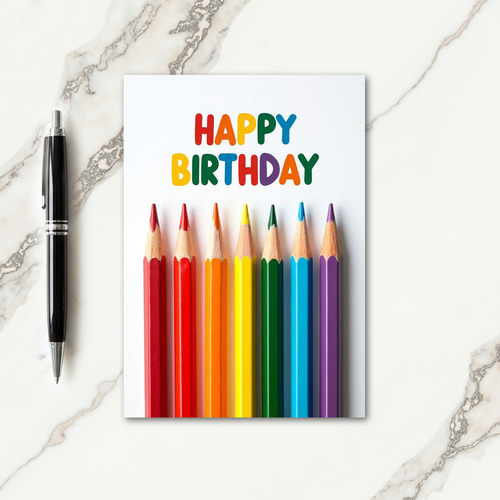 Sweet Birthday Color Pencil Card
