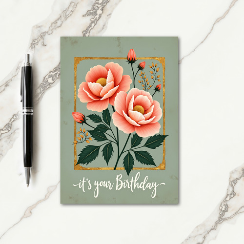 Sweet Birthday Coral Bloom Card