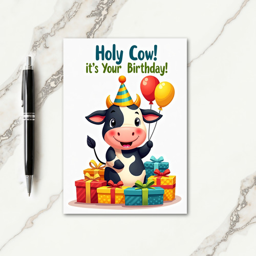 Sweet Birthday Cow Gift Card