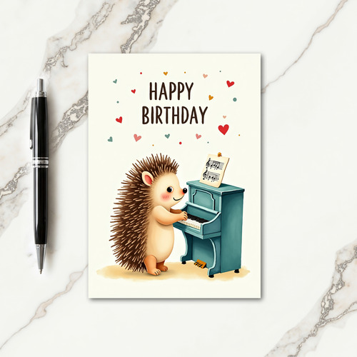 Sweet Birthday Creature Piano Card