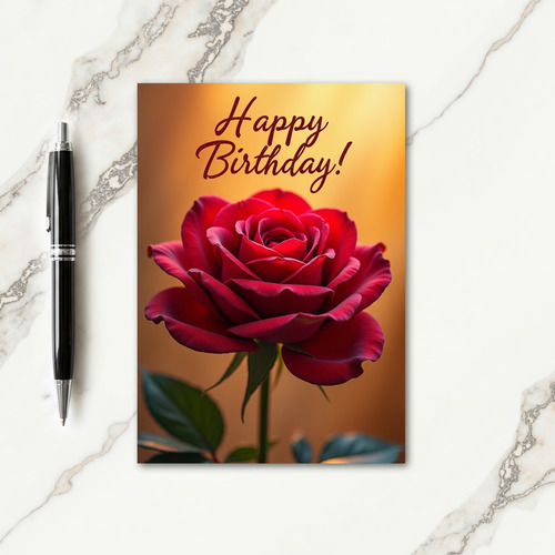 Sweet Birthday Crimson Bloom Card