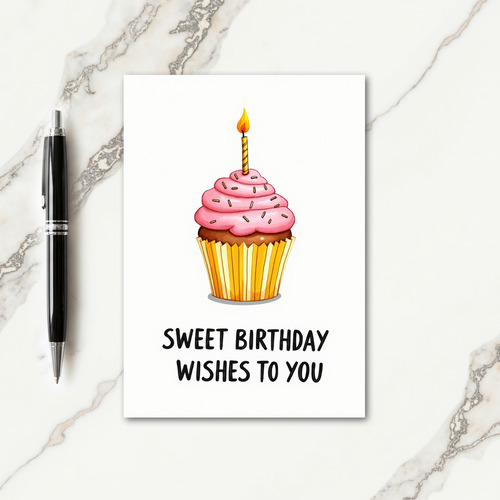 Sweet Birthday Cupcake Art Card