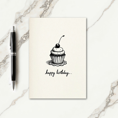 Sweet Birthday Cupcake Sketch Card