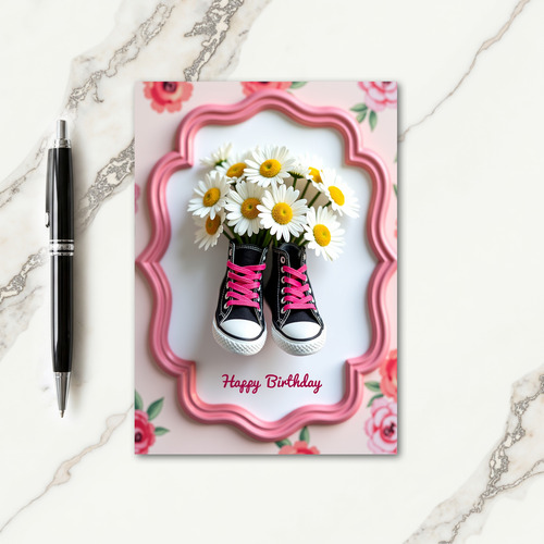 Sweet Birthday Daisy Shoes Card