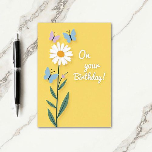 Sweet Birthday Daisy Yellow Card