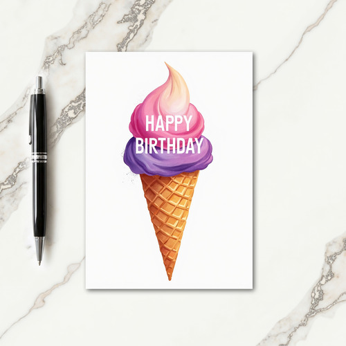 Sweet Birthday Dessert Cone Card